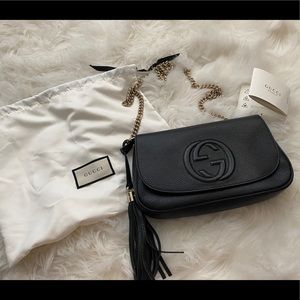 Authentic Gucci Black Soho Crossbody Shoulder Bag